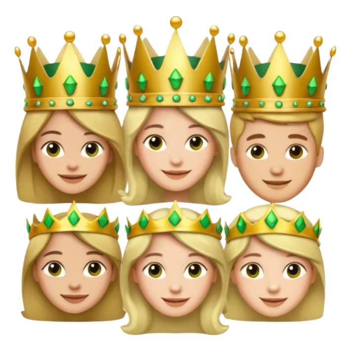 Several people with a crown that unites them with golden and green colours sticker