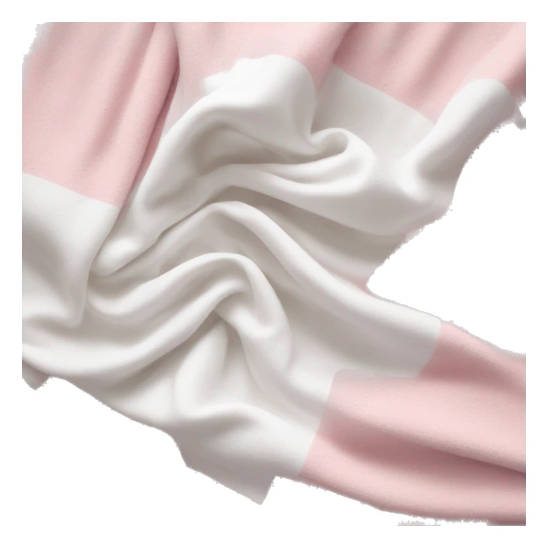 a folded up white and pink aesthetic blanket sticker