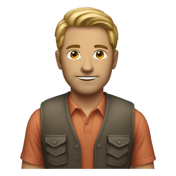 casual male portrait in vest sticker