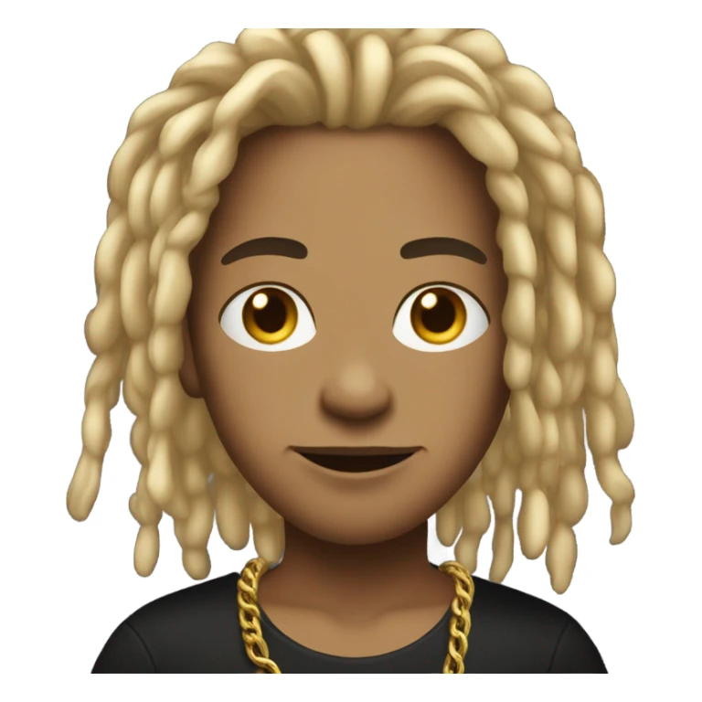 Morgenshtern wearing gold chain and black shirt with short dreadlocks  sticker