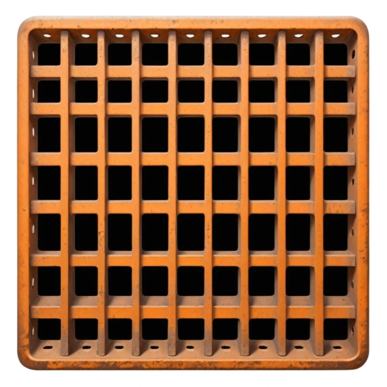 Rusting Metal Grate, seamless, top down perspective, in the style of gritty realism sticker