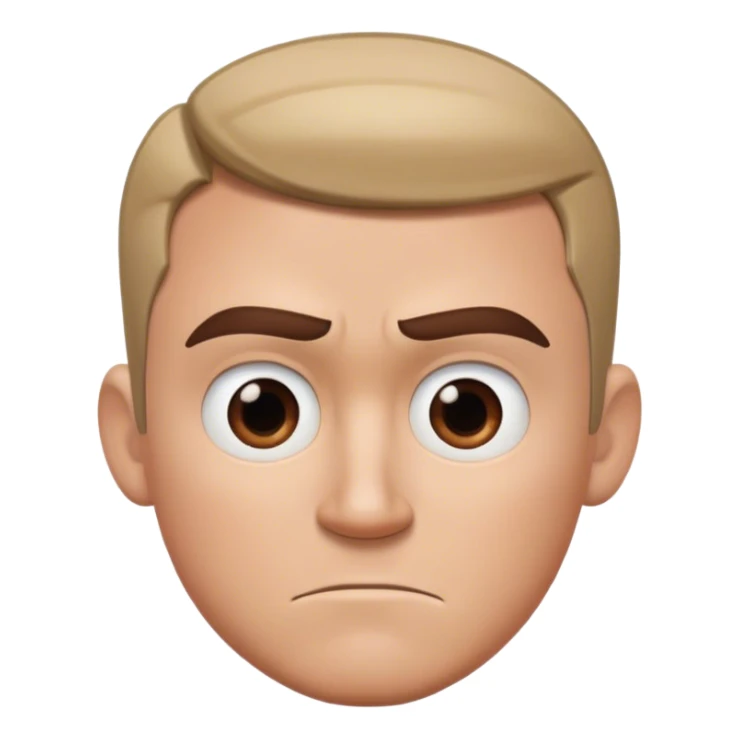 Realistic Mr incredible head with haircut and straight face and left eye facing left and right eye facing right sticker