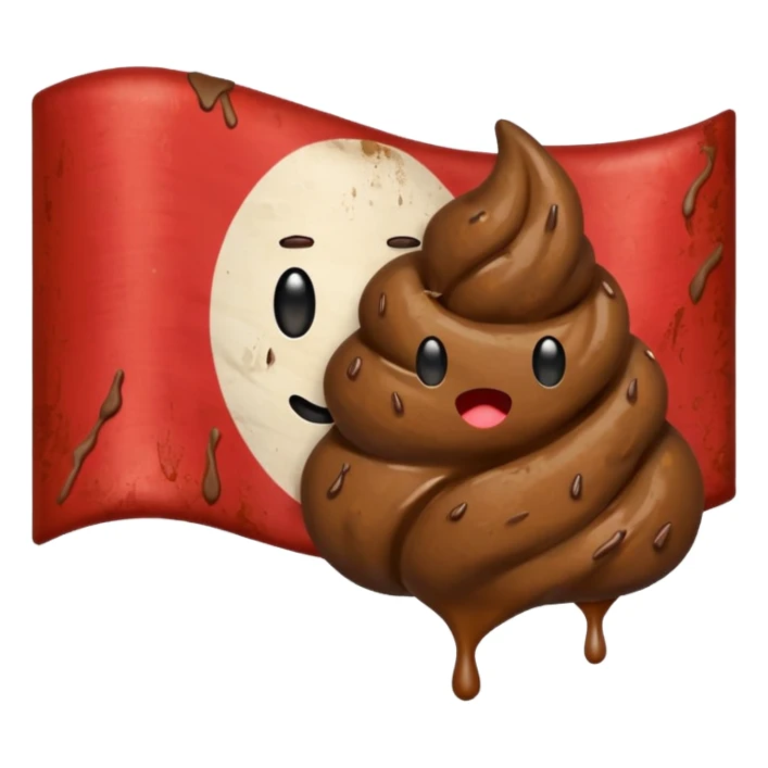 Make a Indonesian flag but there's poop inside the flag sticker