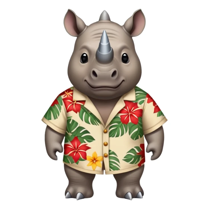  Rhino wearing a Star Wars themed Hawaiian shirt  sticker
