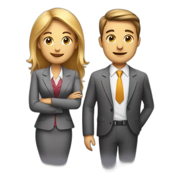 Businessman and Businesswoman talking to each other sticker