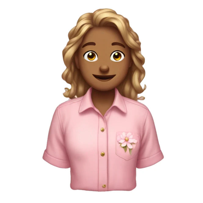 cute cute pink pretty flower shaped shirt buttonsemoji
 sticker