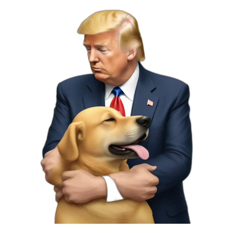 trump kissing a dog sticker