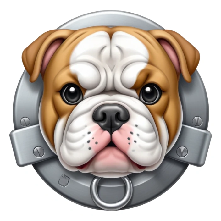 English bulldog as a lock icon, access control theme sticker