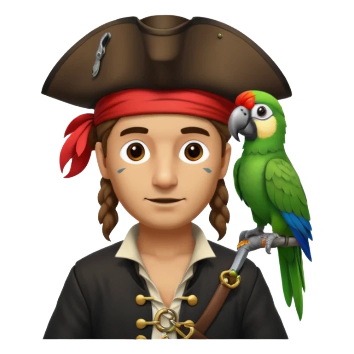 pirate and parrot sticker