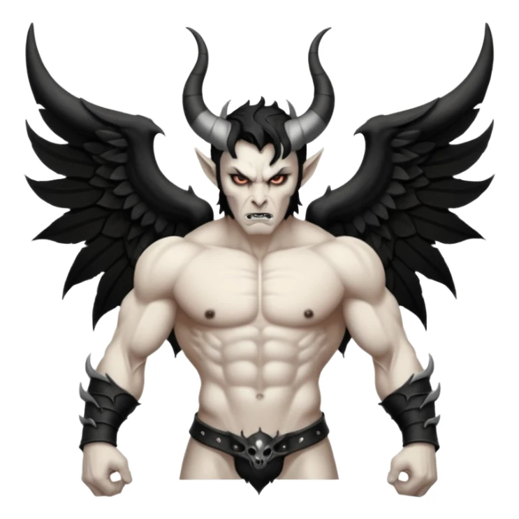 black and white wings demon sticker