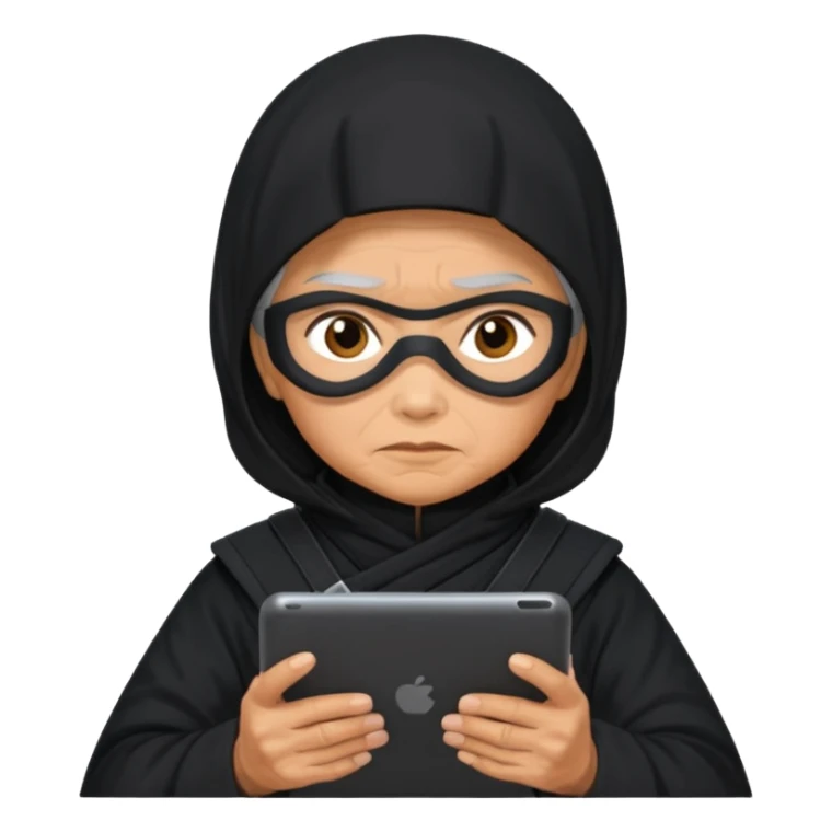 filipino grandmother ninja working in GenAI sticker