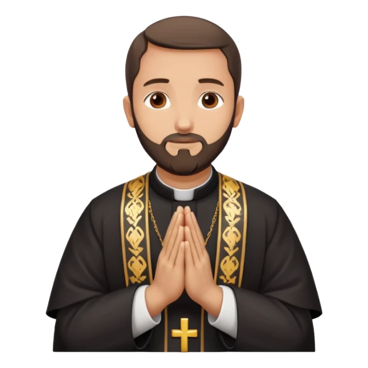 orthodox christian priest in prayer, hands together sticker