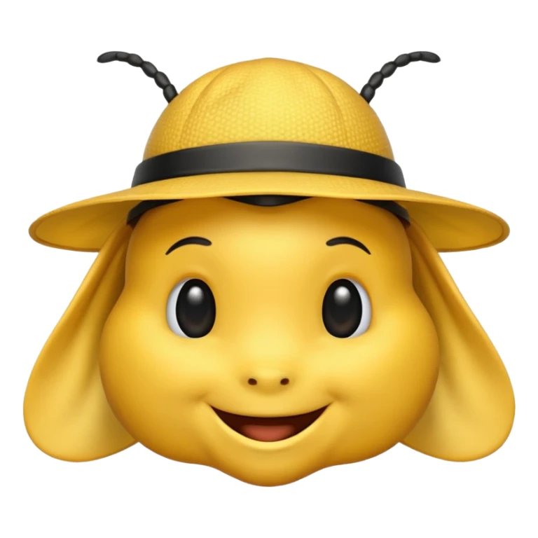 draw iOS emoji Bee, but with iOS emoji gentle hat sticker