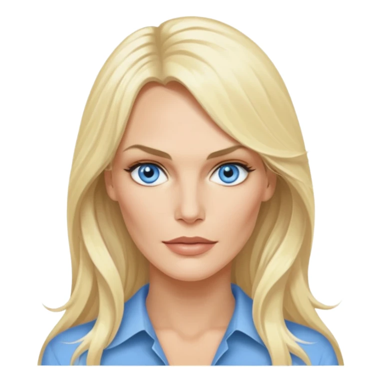 Daryl Hannah with blue eyes, long hair sticker