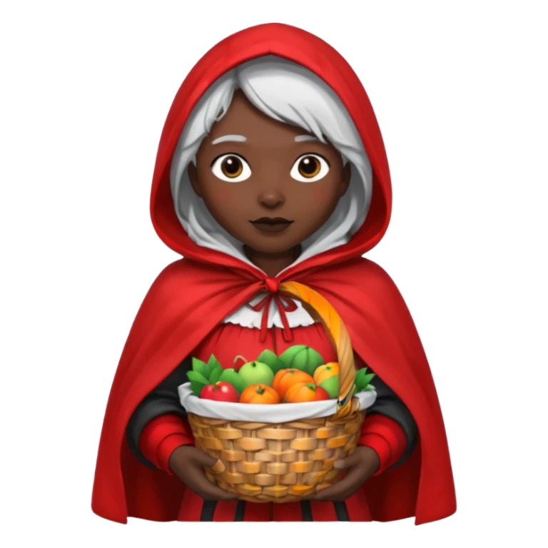 Rotkäppchen mit Schwarzer Haut und Weißen Haaren sticker