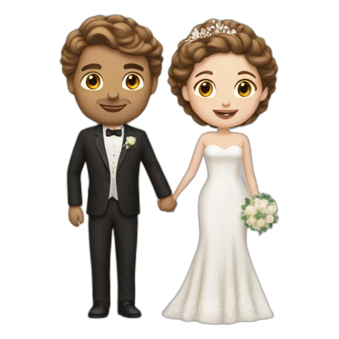 white couple people wedding brown hair sticker