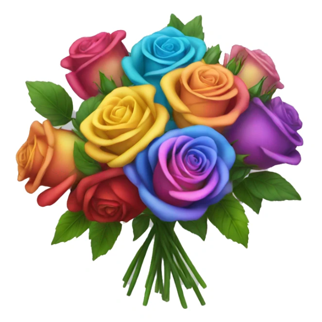 Detailed Rainbow bouquet of roses  sticker