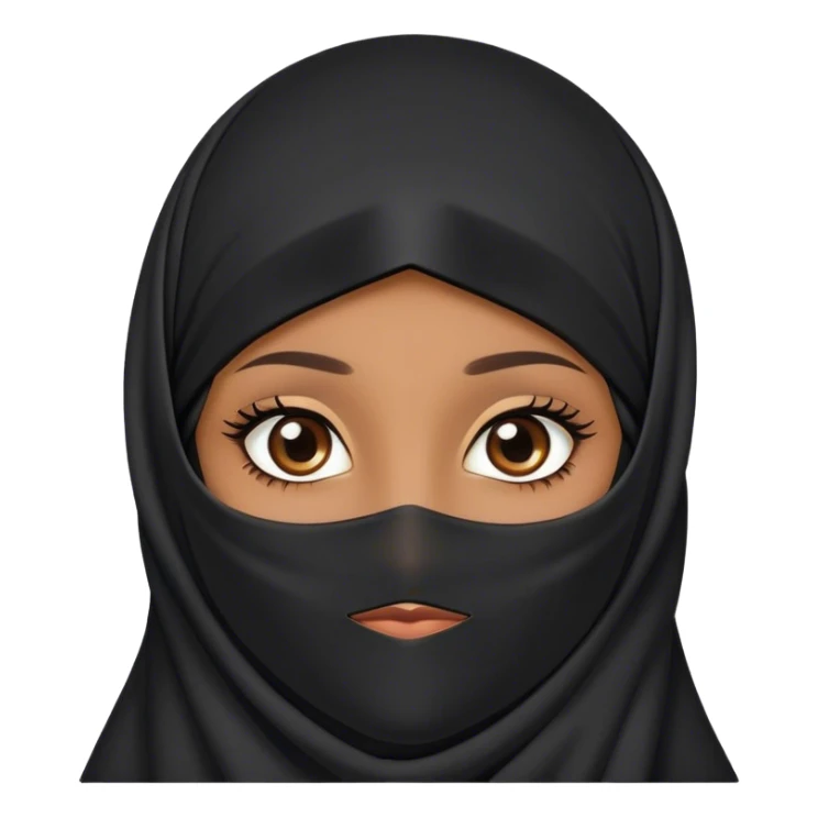 brown girl wearing niqab long eyelashes  sticker
