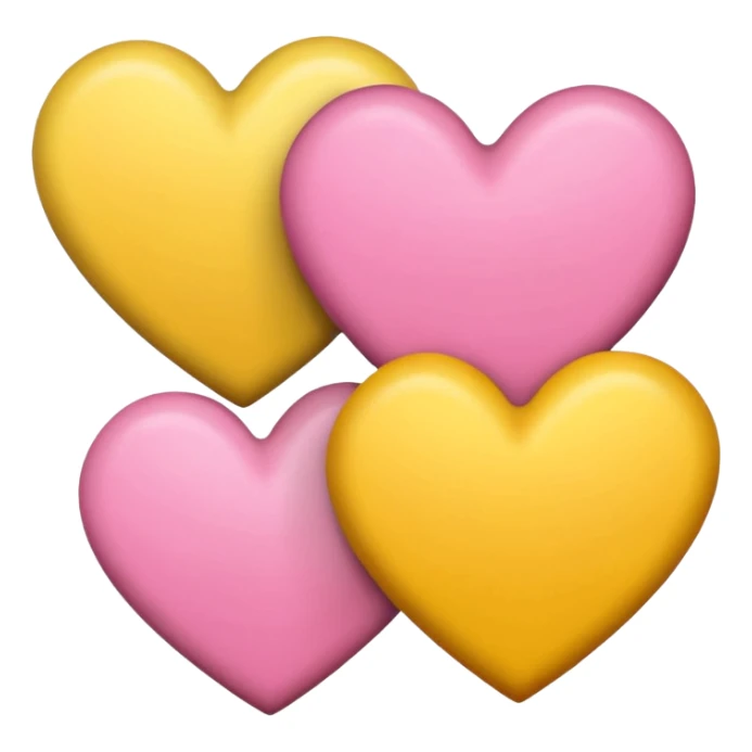 3 hearts : Yellow, Pink and brown heart sticker