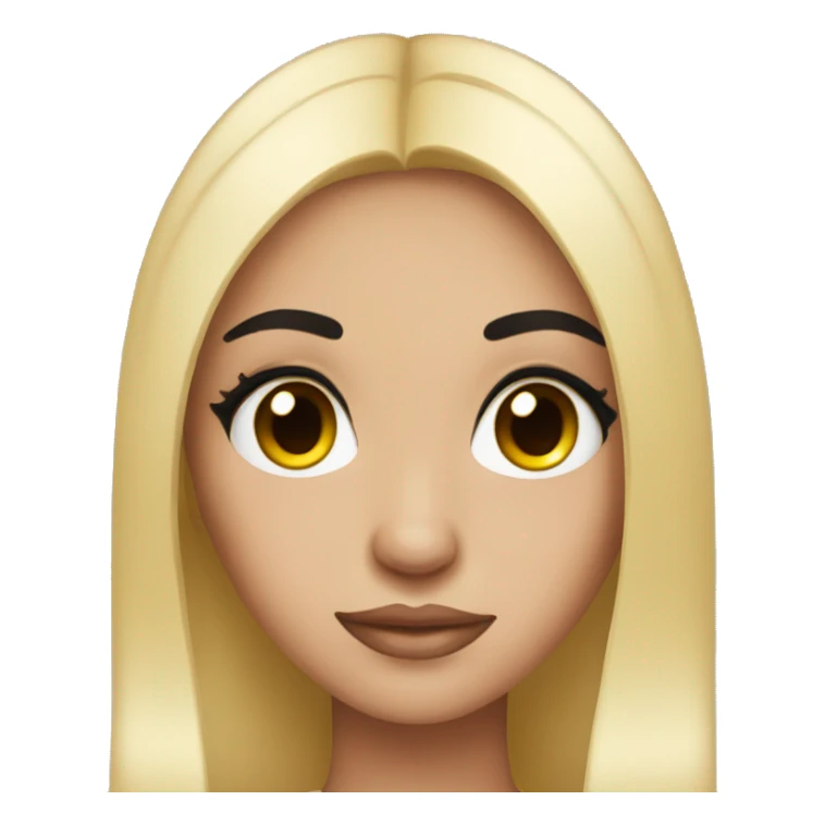 Girl with lashes and black straight hair  sticker