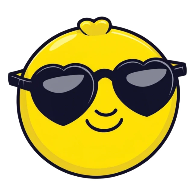 Lemonwearing heart sunglasses with a cute smile  sticker