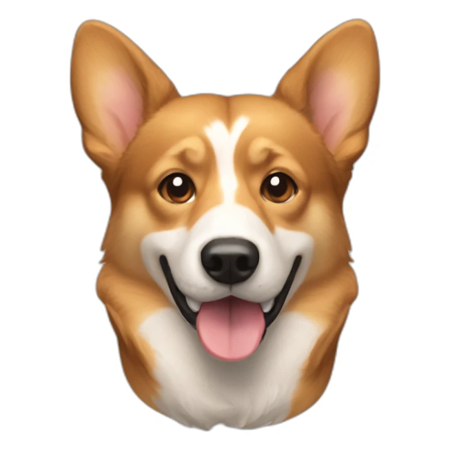 full light brown dog head tackle corgi mix sticker