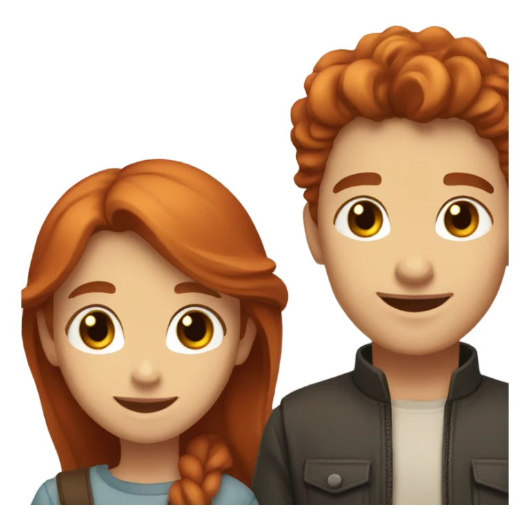 Red Head Girl With Brown Haired Boy Couple  sticker