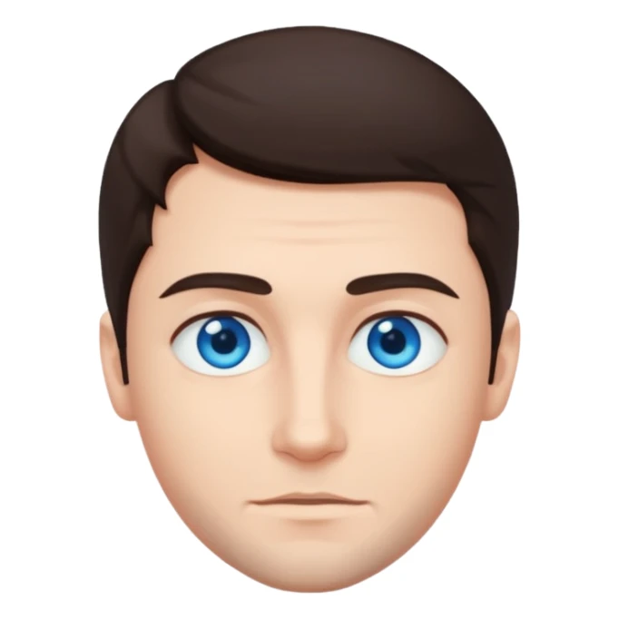 homme yeux bleu azur cheveux brun foncé sticker