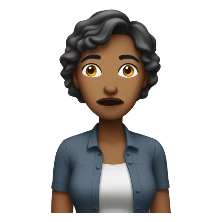 Woman with disgusted face  sticker