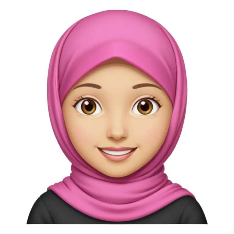 A medium light skin girl with pink hijab smile  sticker