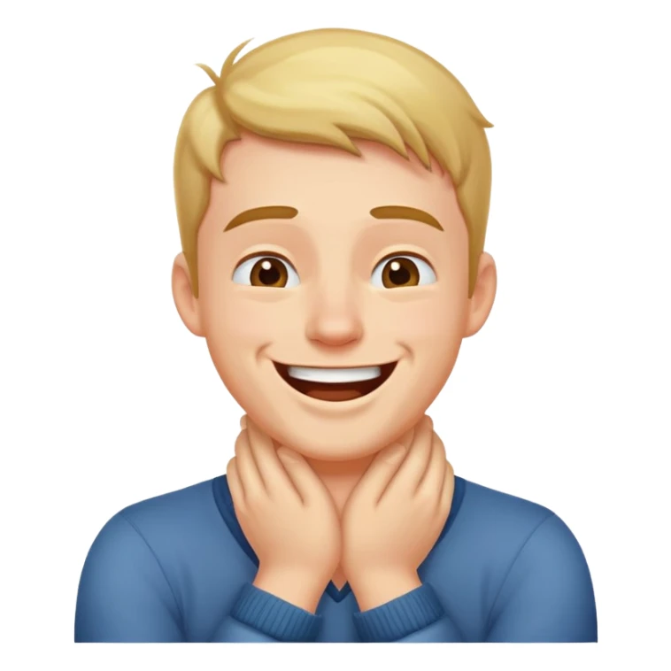 a guy crossing his hands on his neck and laughing  sticker