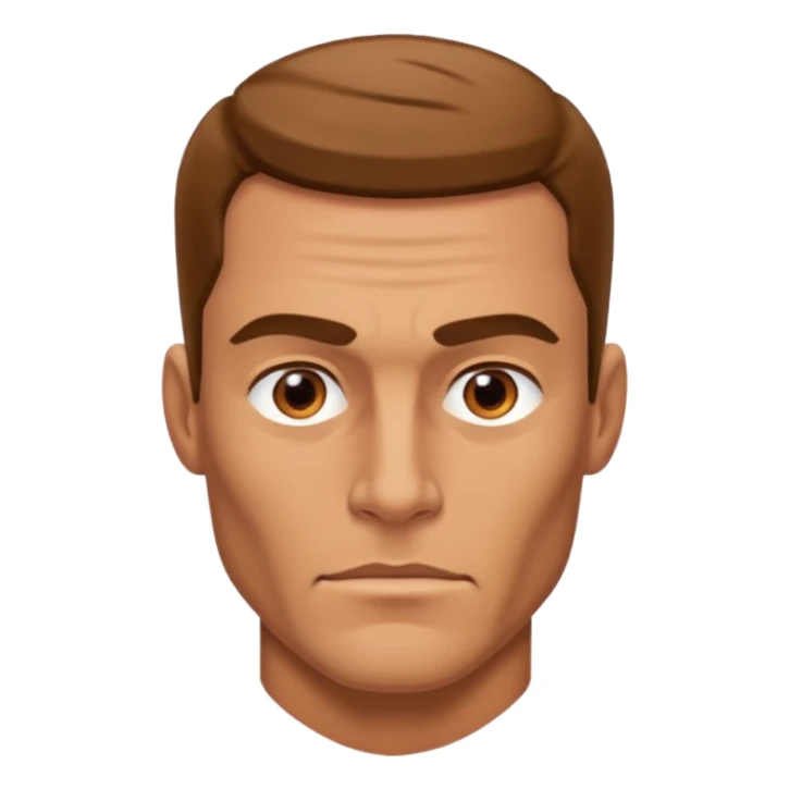 Make an emoji with a big jaw line and a alpha masculine look sticker