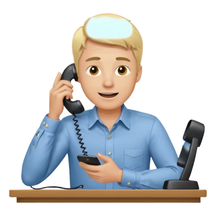 office-boss-excited-phone-desk-blonde-man sticker
