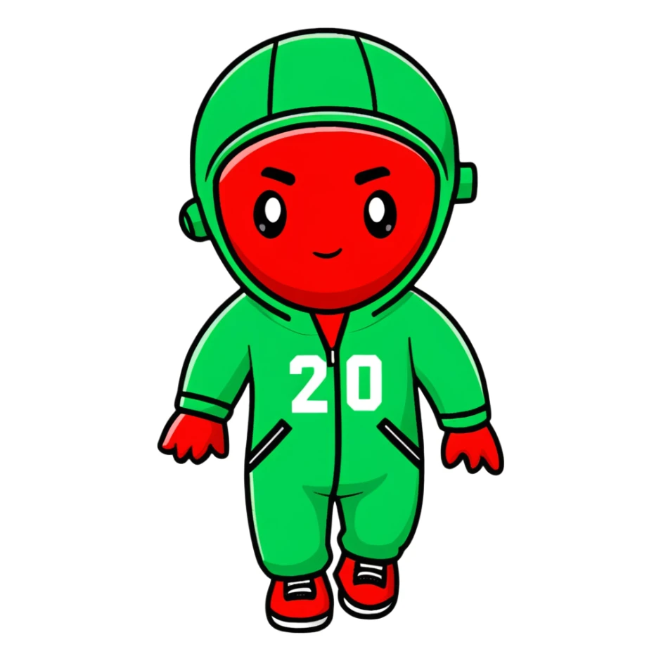 human player number 230 wearing green Squid Game tracksuit sticker