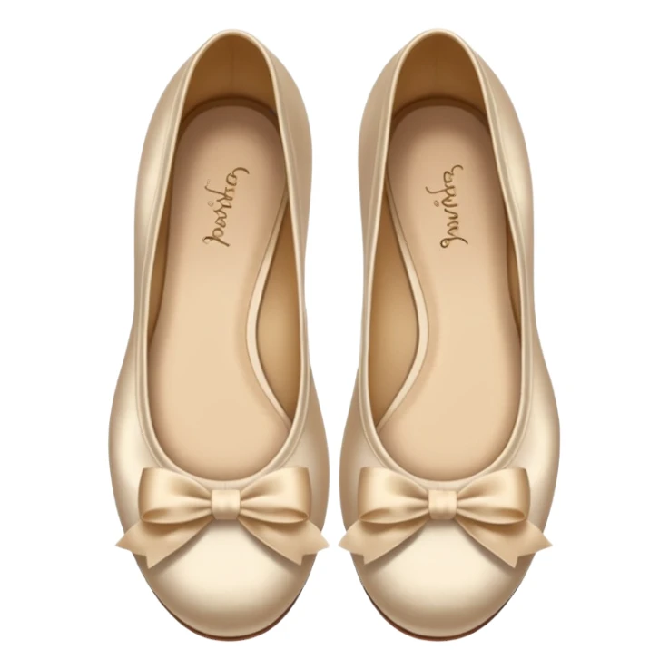 Beige realistic vintage silk bow ballerina shoes sticker
