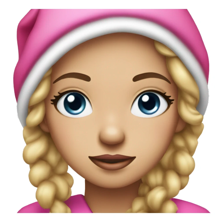 Pretty Santa Claus with pink hat and robe and pink makeup and long eyelashes  sticker