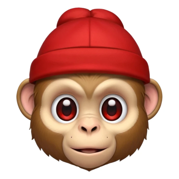 Cara de un chango con una gorra roja de lado y un piercing en la nariz sticker