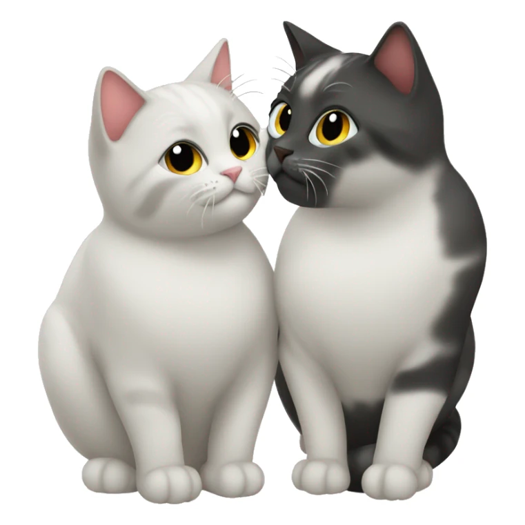 two cats kissing and in love sticker