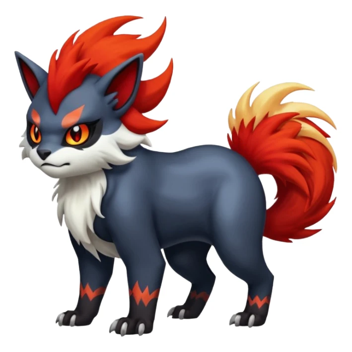 Absol-Torracat-Fakémon-hybrid-creature (full body)  sticker