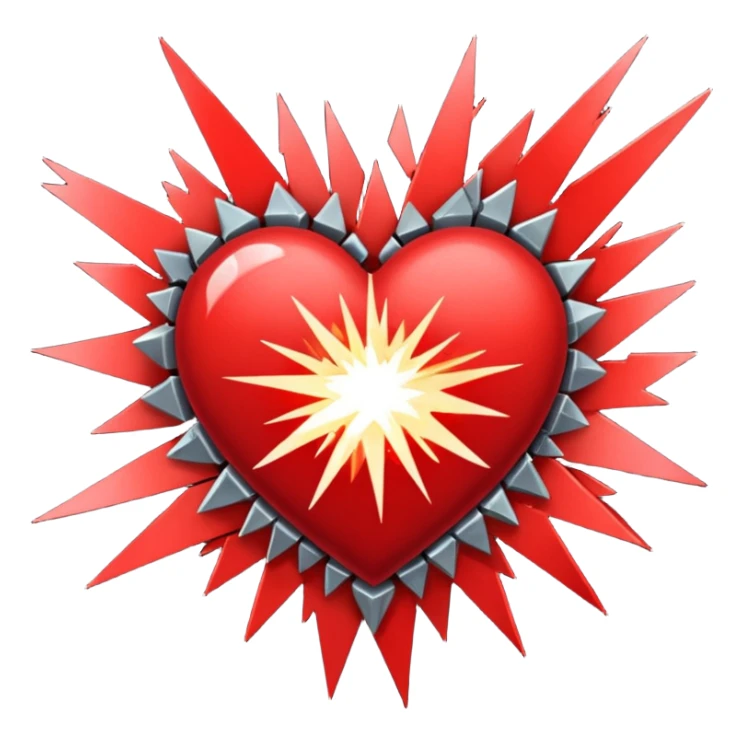 Heart, color, explosion, steel sticker