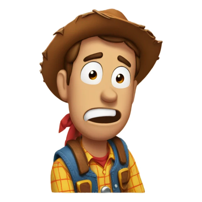 Woody crying sticker