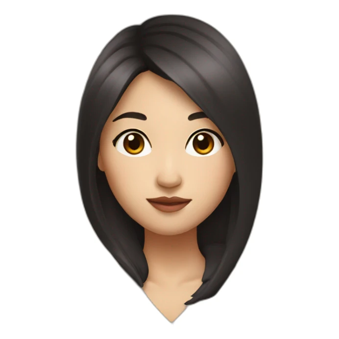 Asian woman, dark hair, brown eyes, big lips sticker