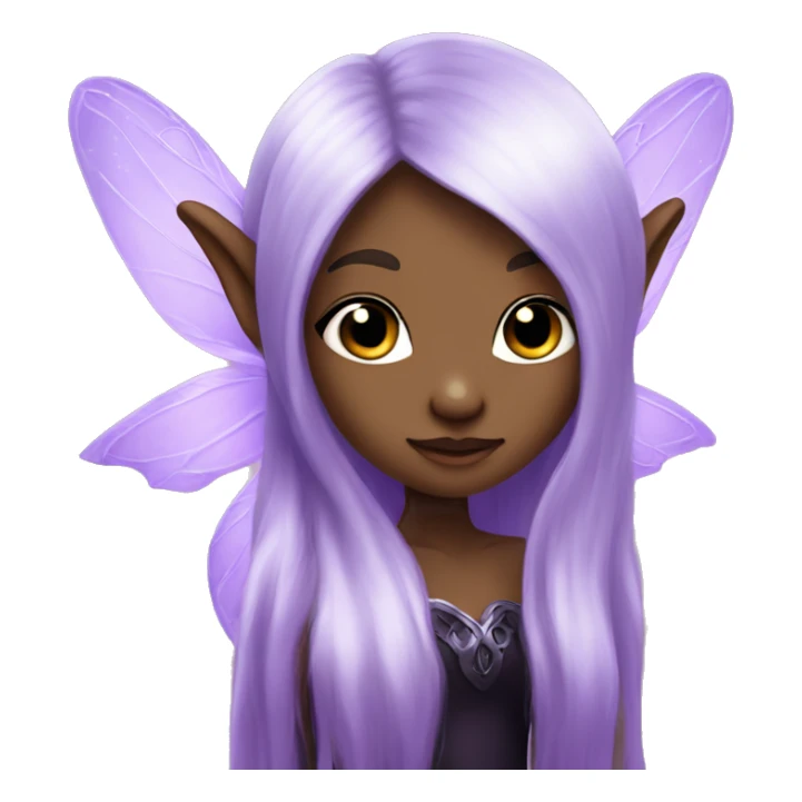 cute lilac black elf fairy with long hair sticker