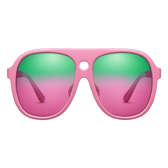 Sunglasses with the number 67 pink and green sticker