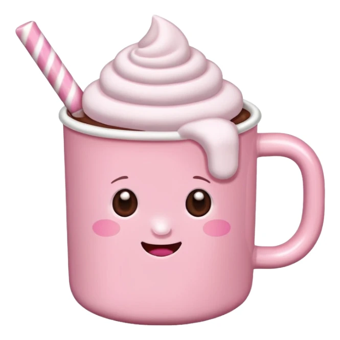 heiße Schokolade mit Marshmallows pink . Keine Gesichter  sticker