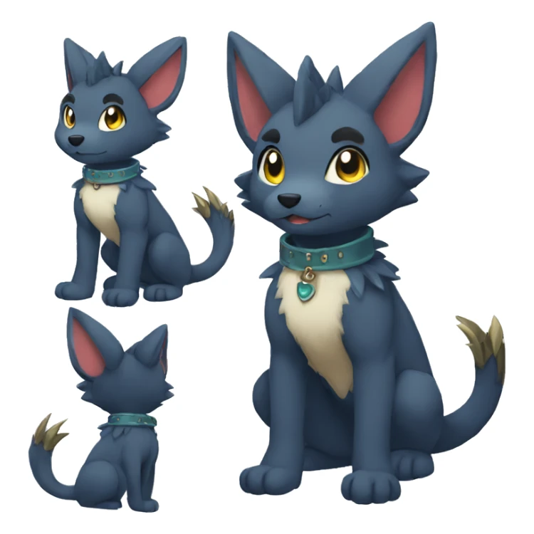 Anthro Sona Fakemon with a spiked collar Full sticker