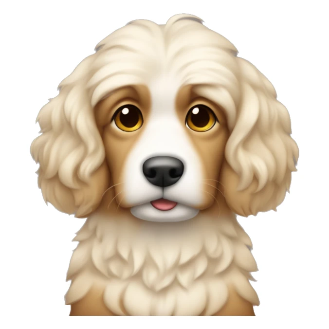 homem cabelo bege pequeno cachoro bigol cor bege claro sticker