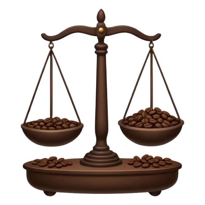 Simple balance scale with coffee on the strong side and sleep on the weak side sticker