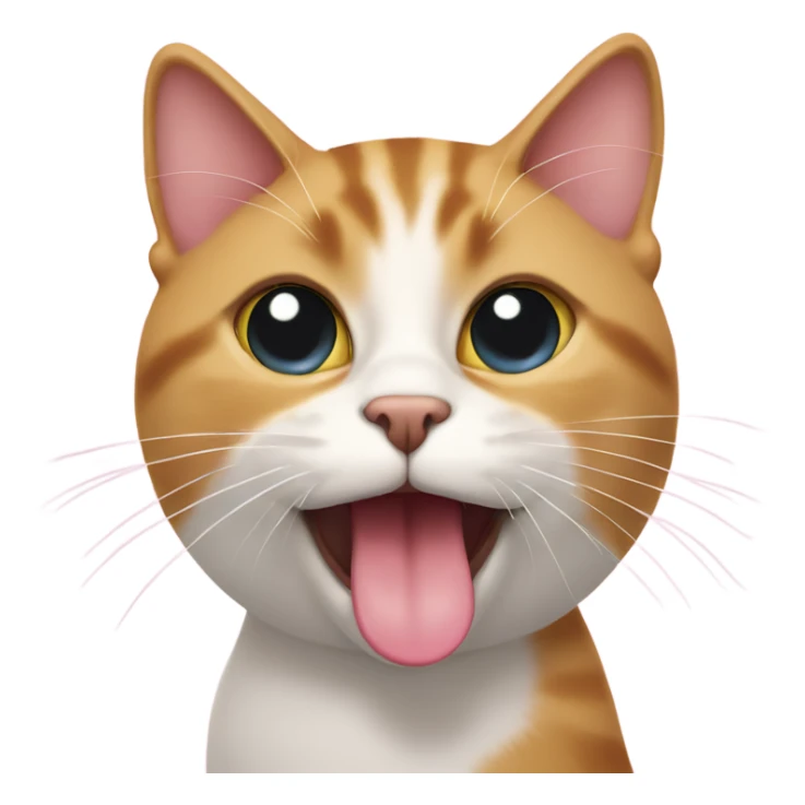 cat with heart eyes sticking tongue out sticker