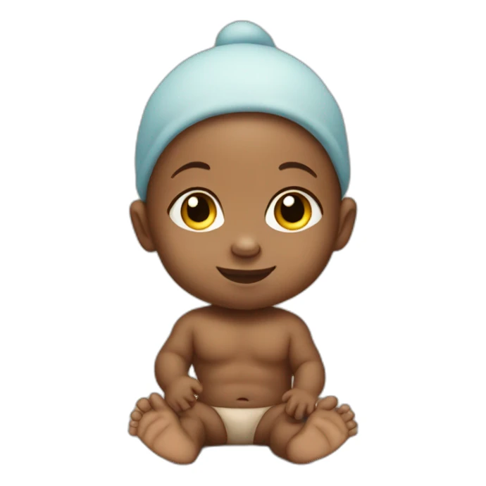 baby boy showing peace symbol sticker